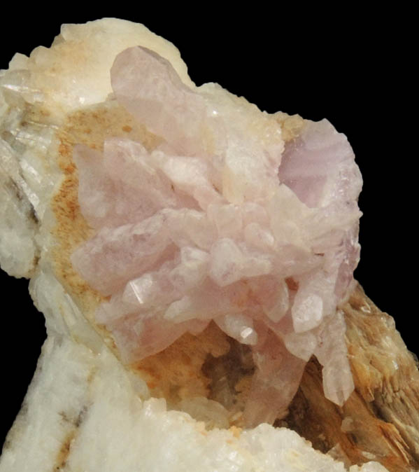 Quartz var. Rose Quartz Crystals from Rose Quartz Locality, Plumbago Mountain, Newry, Oxford County, Maine