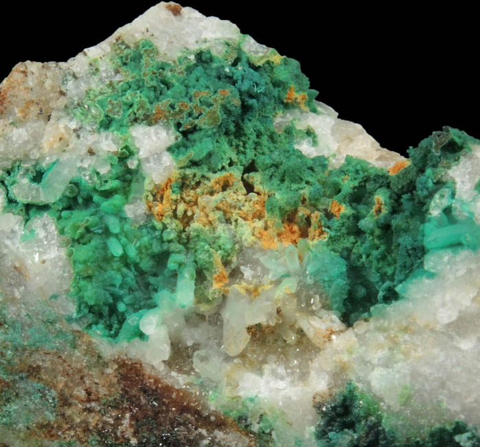 Connellite, Conichalcite, Quartz from Gold Hill Mine, Toole County, Utah