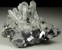 Calcite on Quartz over Galena from Deveti Septemvri Mine, Madan District, Rhodope Mountains, Bulgaria