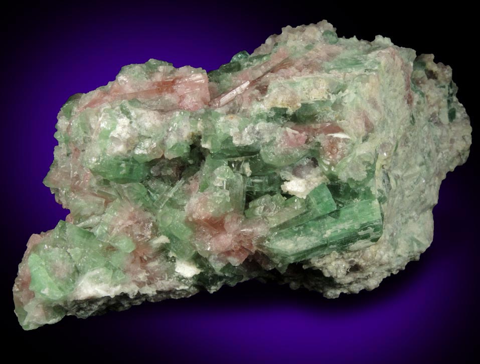 Elbaite Tourmaline in Lepidolite from Havey Quarry, Poland, Androscoggin County, Maine