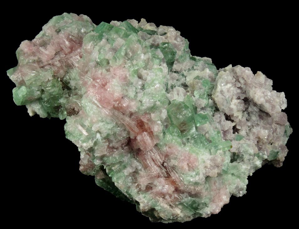 Elbaite Tourmaline in Lepidolite from Havey Quarry, Poland, Androscoggin County, Maine