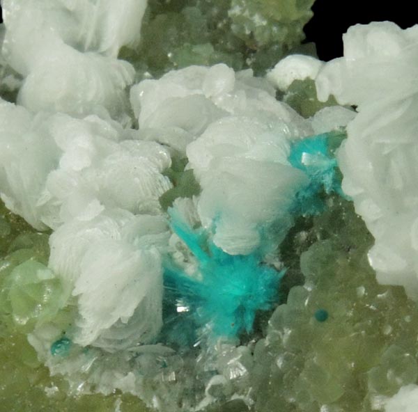 Aurichalcite and Calcite on Smithsonite from 79 Mine, Banner District, near Hayden, Gila County, Arizona