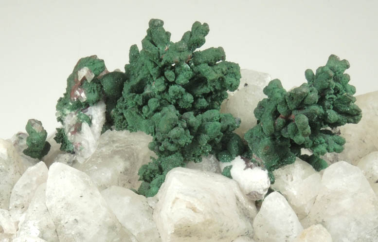 Copper coated with Malachite on Calcite from Keweenaw Peninsula Copper District, Houghton County, Michigan
