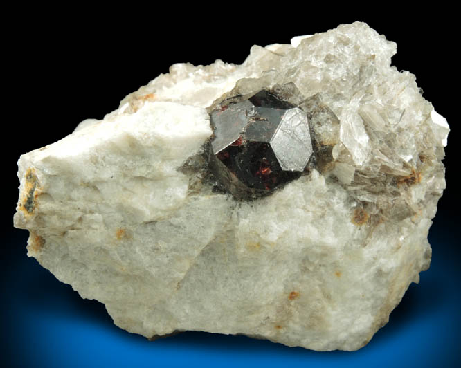 Almandine Garnet in Albite-Muscovite from Hedgehog Hill Quarry, Peru, Oxford County, Maine