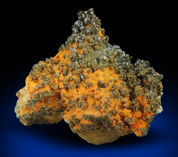Vanadinite var. Endlichite on Descloizite from Chalk Mountain Mine, 510' Level, Churchill County, Nevada