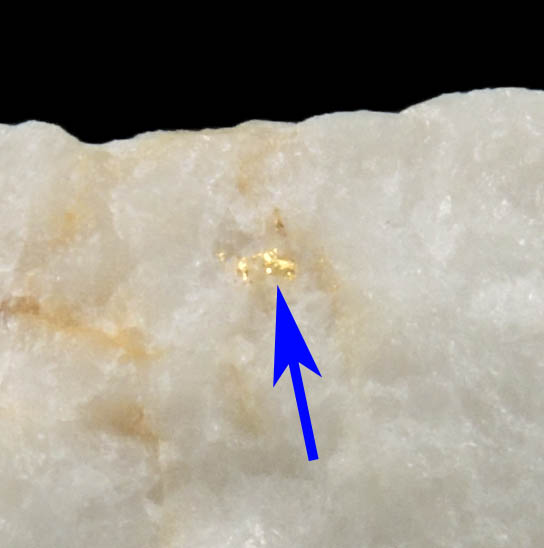 Gold in Quartz from Croagh Patrick, Lecanvey Prospect, A Vein, County Mayo, Ireland