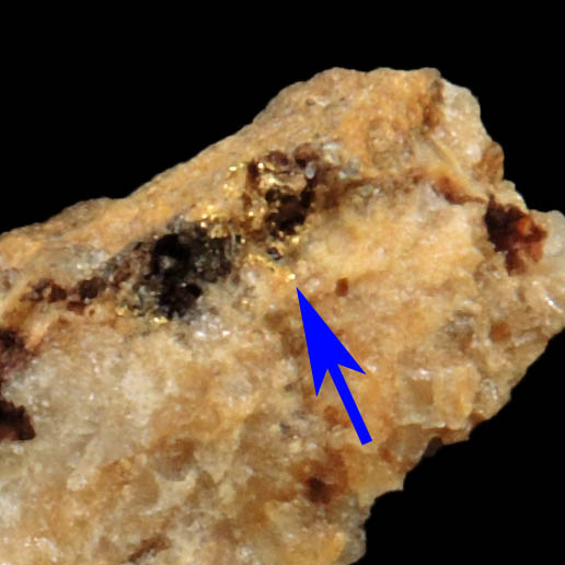 Gold in Quartz from Croagh Patrick, Lecanvey Prospect, A Vein, County Mayo, Ireland