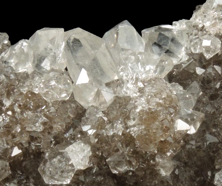 Quartz var. Drusy Herkimer Diamonds on dolostone from Herkimer Diamond Development Mine, Middleville, Herkimer County, New York