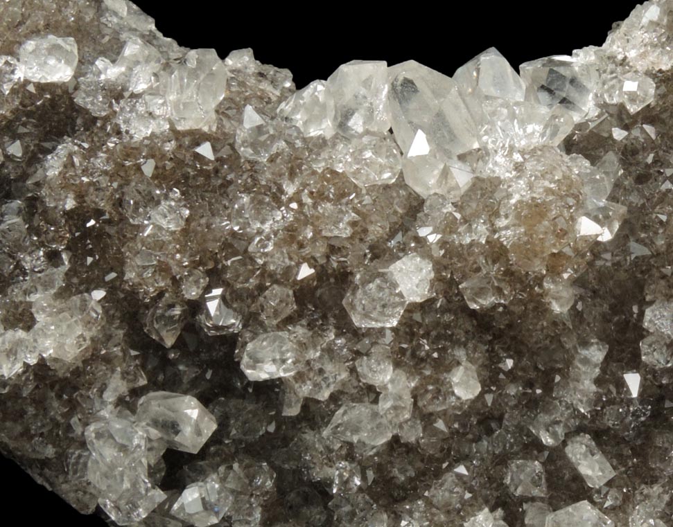 Quartz var. Drusy Herkimer Diamonds on dolostone from Herkimer Diamond Development Mine, Middleville, Herkimer County, New York