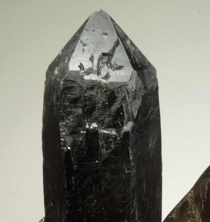 Quartz var. Smoky Quartz on Albite and Microcline from Moat Mountain, west of North Conway, Carroll County, New Hampshire