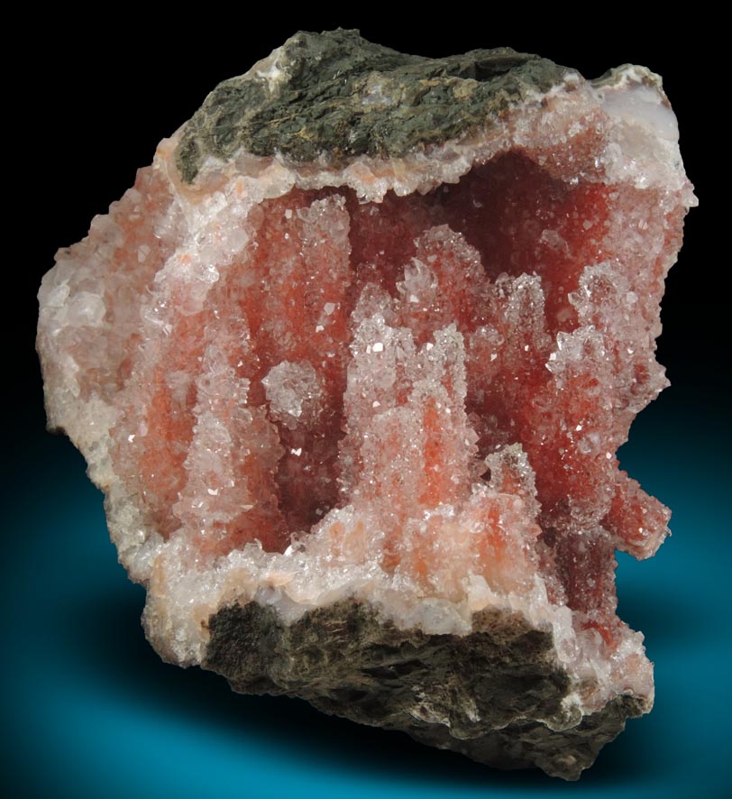 Quartz stalactitic formations with Hematite from Sidi Rahal, 10 km east-northeast of At Ourir, El Kela des Sraghna, Morocco