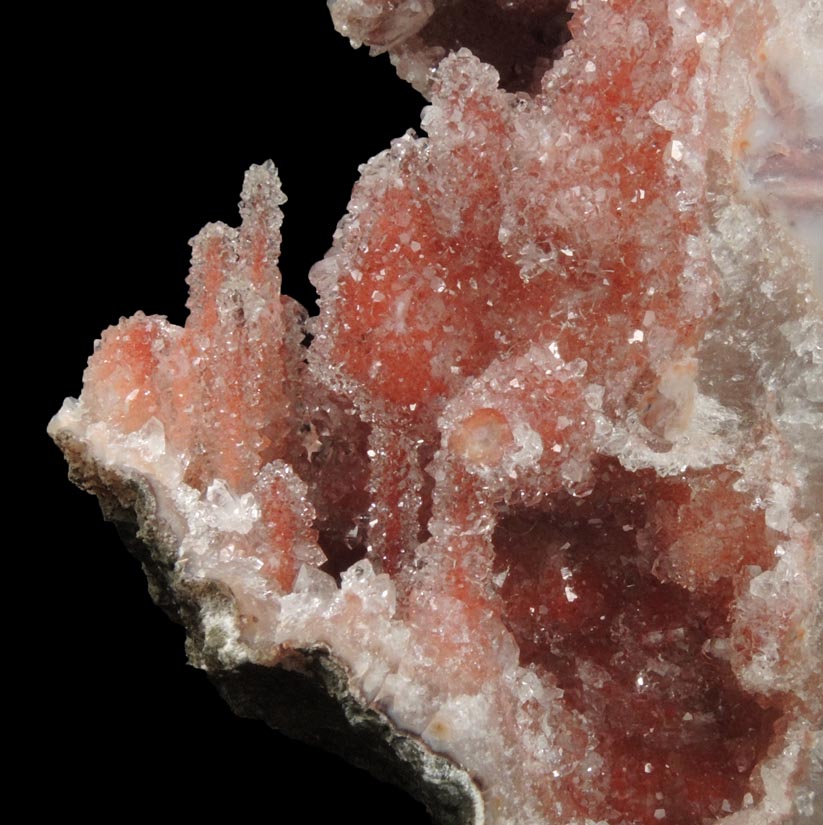 Quartz stalactitic formations with Hematite from Sidi Rahal, 10 km east-northeast of At Ourir, El Kela des Sraghna, Morocco