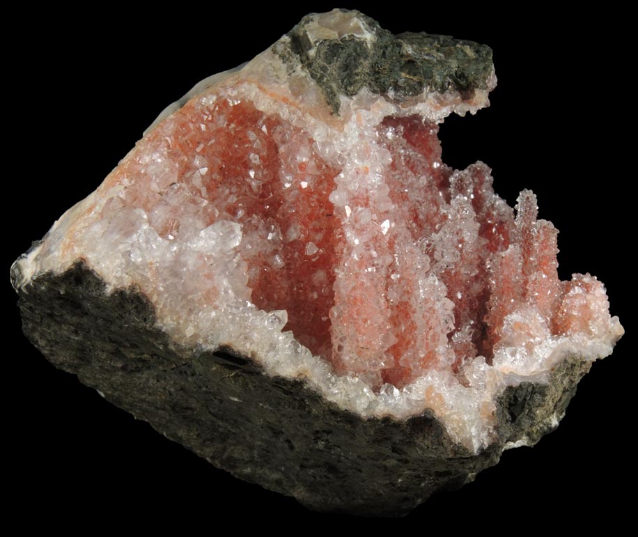 Quartz stalactitic formations with Hematite from Sidi Rahal, 10 km east-northeast of At Ourir, El Kela des Sraghna, Morocco