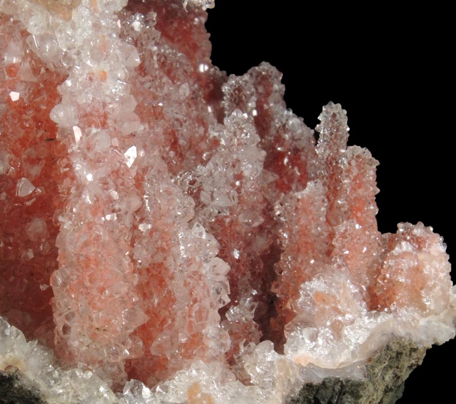 Quartz stalactitic formations with Hematite from Sidi Rahal, 10 km east-northeast of At Ourir, El Kela des Sraghna, Morocco