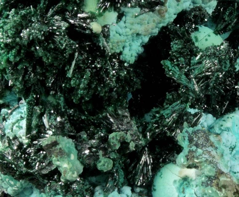 Malachite on Chrysocolla from L'Etoile du Congo Mine, Lubumbashi, Katanga Copperbelt, Haut-Katanga Province, Democratic Republic of the Congo