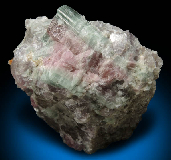 Elbaite Tourmaline in Lepidolite from Havey Quarry, Poland, Androscoggin County, Maine