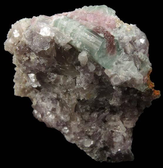 Elbaite Tourmaline in Lepidolite from Havey Quarry, Poland, Androscoggin County, Maine