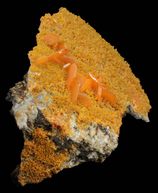 Wulfenite on Mimetite from Mina Ojuela, Mapimi, Durango, Mexico