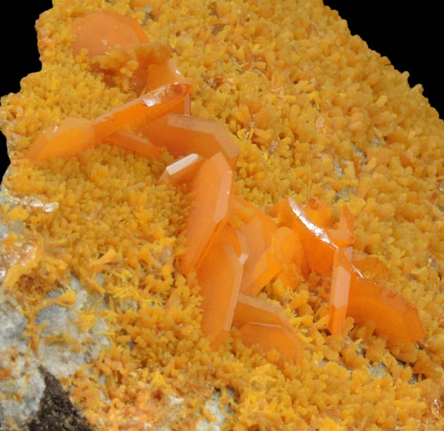 Wulfenite on Mimetite from Mina Ojuela, Mapimi, Durango, Mexico