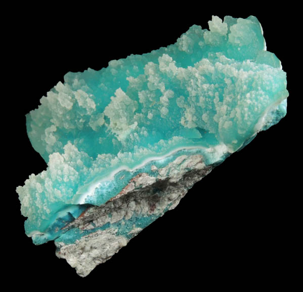 Quartz var. Chalcedony over Chrysocolla from Bisbee, Warren District, Cochise County, Arizona