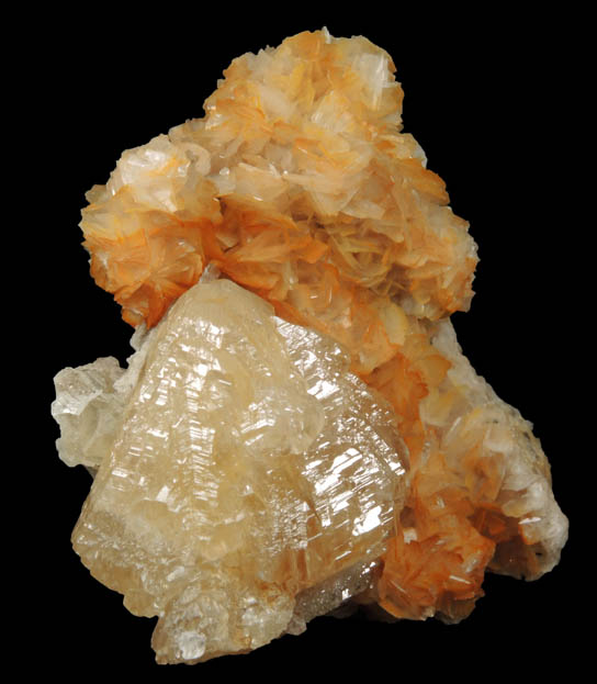 Cerussite on Barite from Mibladen, Haute Moulouya Basin, Zeida-Aouli-Mibladen belt, Midelt Province, Morocco