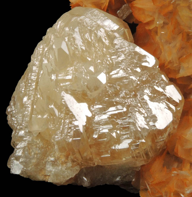 Cerussite on Barite from Mibladen, Haute Moulouya Basin, Zeida-Aouli-Mibladen belt, Midelt Province, Morocco