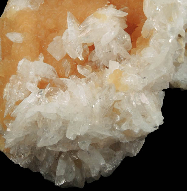 Colemanite on Calcite from Kramer Deposit, Boron, Kern County, California