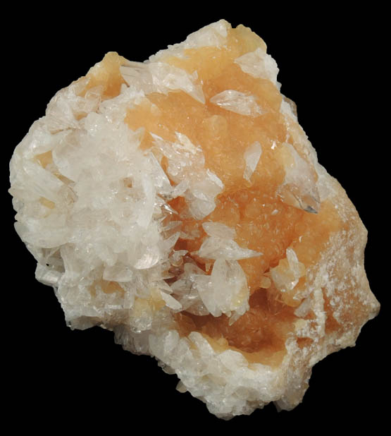 Colemanite on Calcite from Kramer Deposit, Boron, Kern County, California