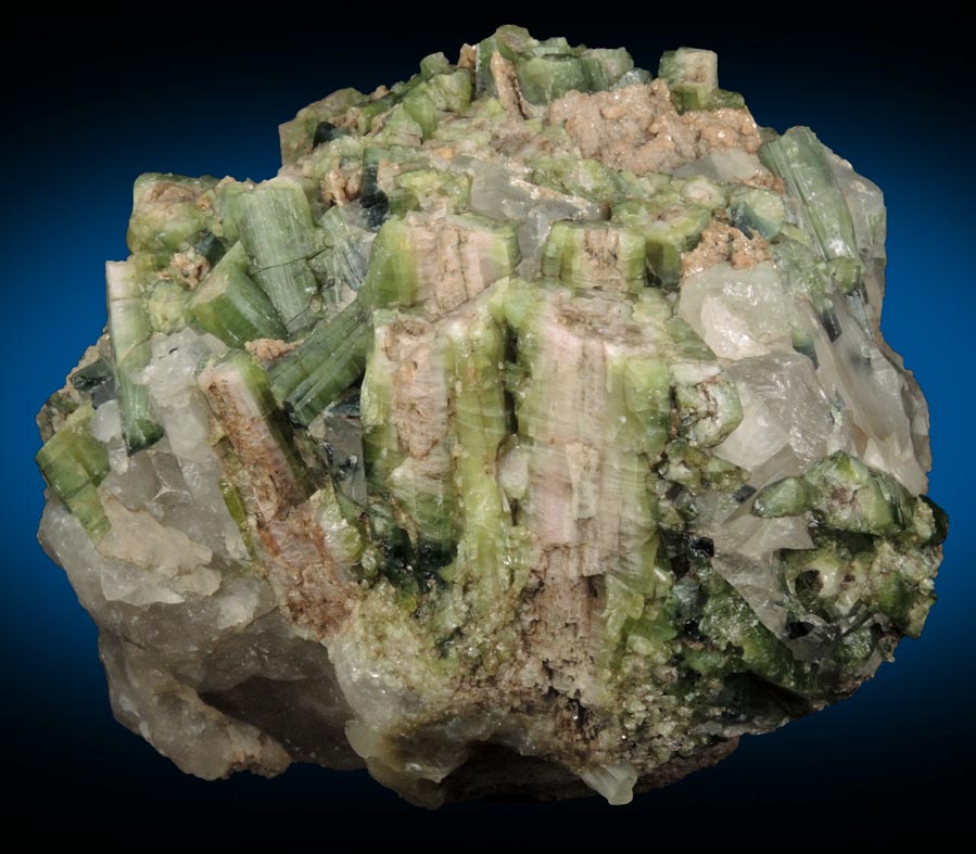 Elbaite Tourmaline in Quartz from Mount Apatite, Auburn, Androscoggin County, Maine