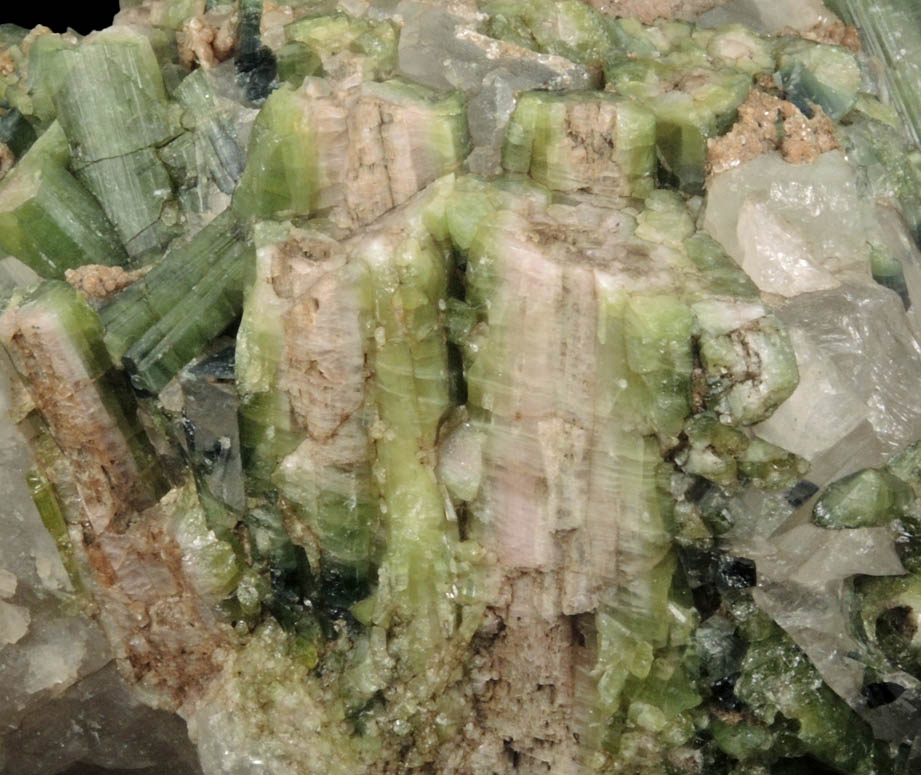 Elbaite Tourmaline in Quartz from Mount Apatite, Auburn, Androscoggin County, Maine