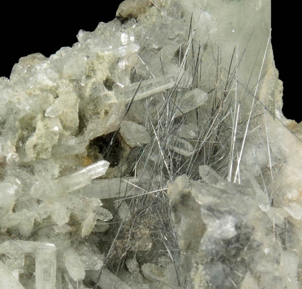 Jamesonite-Boulangerite on Quartz from Mina Noche Buena, Mazapil, Zacatecas, Mexico