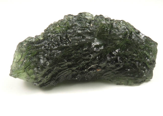 Moldavite (Tektite  natural glass caused by meteorite impact) from Vltava (Moldau) River, southern Bohemia, Czech Republic (Type Locality for Moldavite)