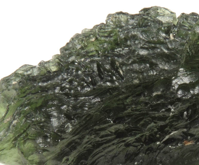 Moldavite (Tektite  natural glass caused by meteorite impact) from Vltava (Moldau) River, southern Bohemia, Czech Republic (Type Locality for Moldavite)