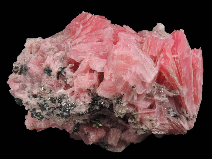 Rhodonite with minor Sphalerite, Pyrite, Quartz from San Martn Mine, Chiurucu, Huallanca District, ncash, Peru