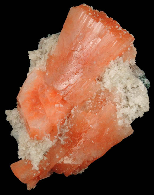 Heulandite with red hematite inclusions on Quartz from Jalgaon, Maharashtra, India