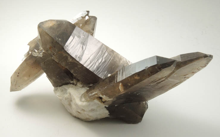 Quartz var. Smoky Quartz on Microcline from Moat Mountain, west of North Conway, Carroll County, New Hampshire