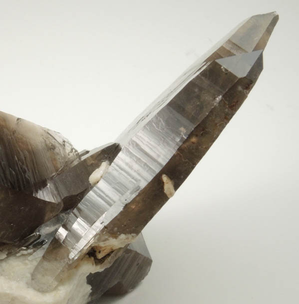 Quartz var. Smoky Quartz on Microcline from Moat Mountain, west of North Conway, Carroll County, New Hampshire