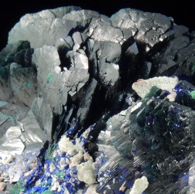 Azurite partially altered to Malachite pseudomorphs from Milpillas Mine, Cuitaca, Sonora, Mexico