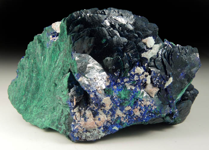 Azurite partially altered to Malachite pseudomorphs from Milpillas Mine, Cuitaca, Sonora, Mexico