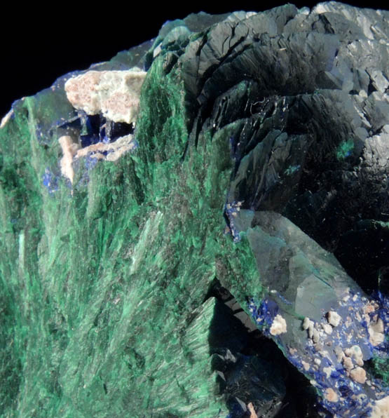 Azurite partially altered to Malachite pseudomorphs from Milpillas Mine, Cuitaca, Sonora, Mexico