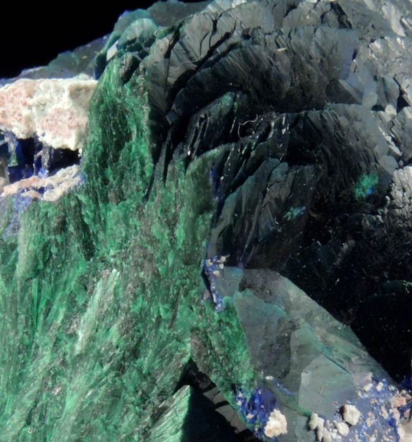 Azurite partially altered to Malachite pseudomorphs from Milpillas Mine, Cuitaca, Sonora, Mexico