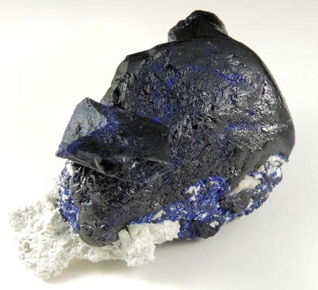 Azurite (with unusual rounded form) from Milpillas Mine, Cuitaca, Sonora, Mexico