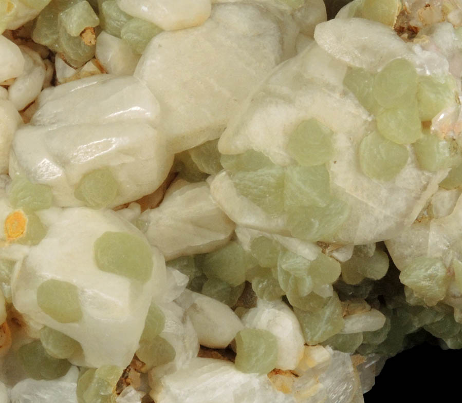 Prehnite on Calcite from Roncari Quarry, East Granby, Hartford County, Connecticut