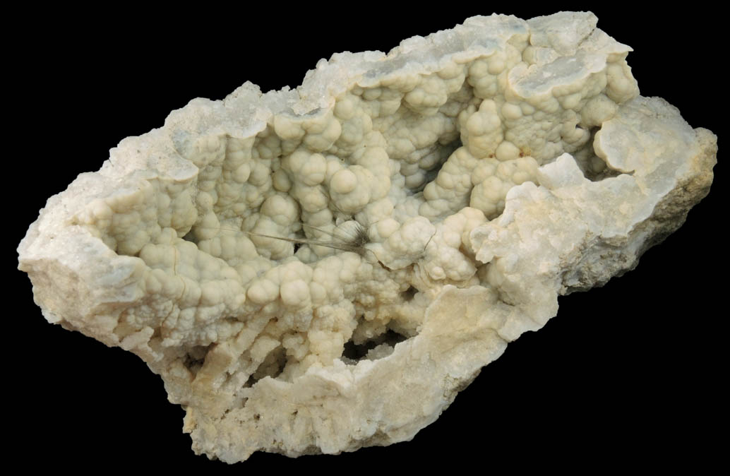 Millerite on Quartz var. Chalcedony from Monroe County, Indiana