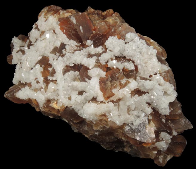 Harmotome on Calcite from Whitesmith Mine, near Strontian, Loch Sunart, Highland (formerly Argyll), Scotland