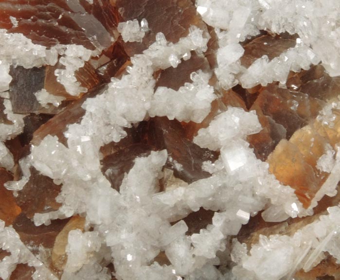 Harmotome on Calcite from Whitesmith Mine, near Strontian, Loch Sunart, Highland (formerly Argyll), Scotland