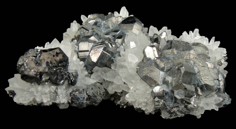 Bournonite and Sphalerite on Quartz from Quiruvilca District, Santiago de Chuco Province, La Libertad Department, Peru