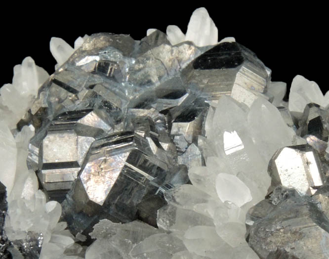 Bournonite and Sphalerite on Quartz from Quiruvilca District, Santiago de Chuco Province, La Libertad Department, Peru