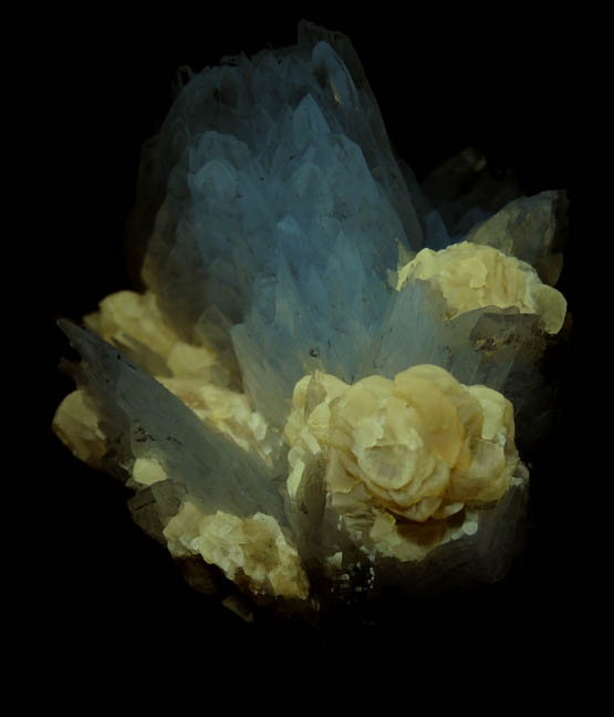 Colemanite and Calcite from Open Pit Mine, 2600' Level, Kramer Deposit, Boron, Kern County, California
