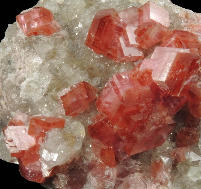 Rhodochrosite on Quartz from Uchucchaqua Mine, Oyon Province, Lima Department, Peru